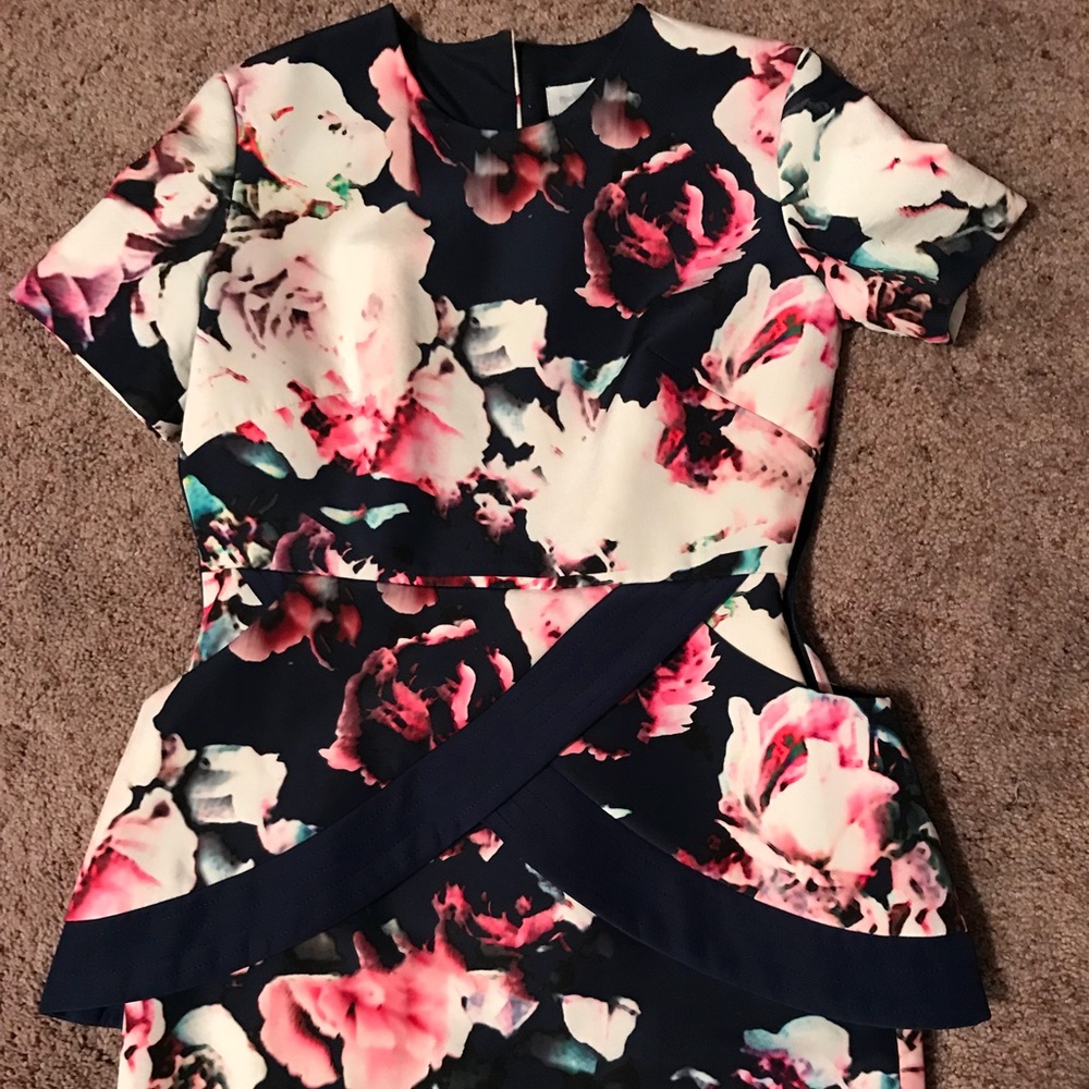 Finders Keepers Navy Floral Dress